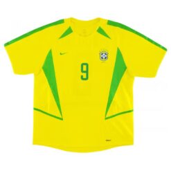 Alternative view of Ronaldo #9 Retro Brazil Home Jersey World Cup 2002