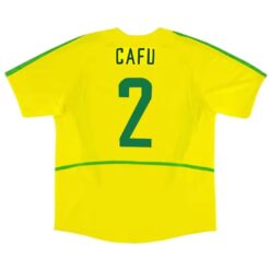 CAFU #2 Retro Brazil Home Jersey World Cup 2002