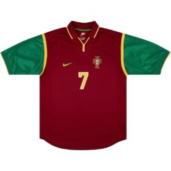 Alternative view of FIGO #7 Retro Portugal Home Jersey 1999