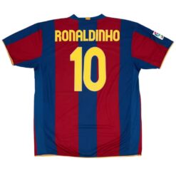 Ronaldinho #10 Retro Barcelona Home Jersey 50-Years Anniversary 2007/08