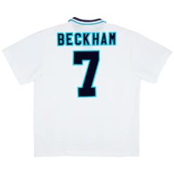 BECKHAM #7 Retro England Home Jersey Euro Cup 1996