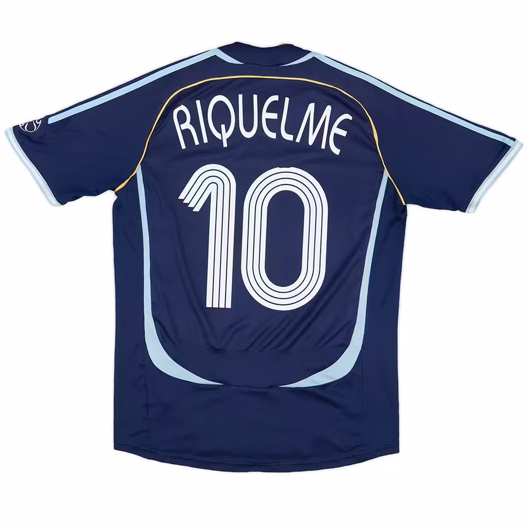 RIQUELME #10 Retro Argentina Away Jersey World Cup 2006