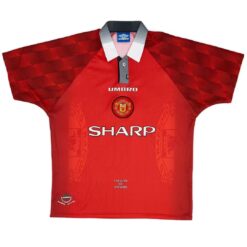 Alternative view of Scholes #18 Retro Manchester United Home Jersey 1996/98
