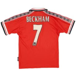 Beckham #7 Retro Manchester United Home Jersey 1999/00