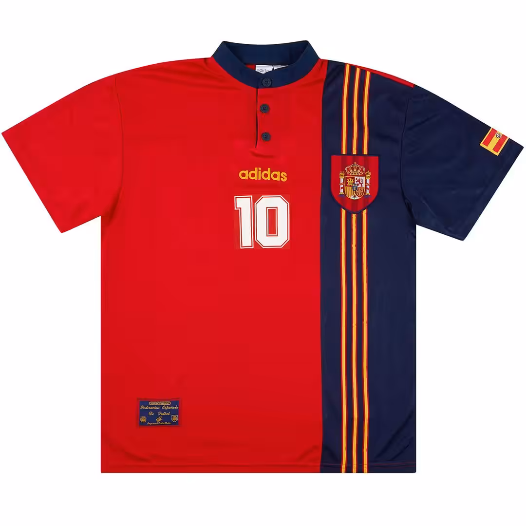 RAUL #10 Retro Spain Home Jersey 1996 - Image 2