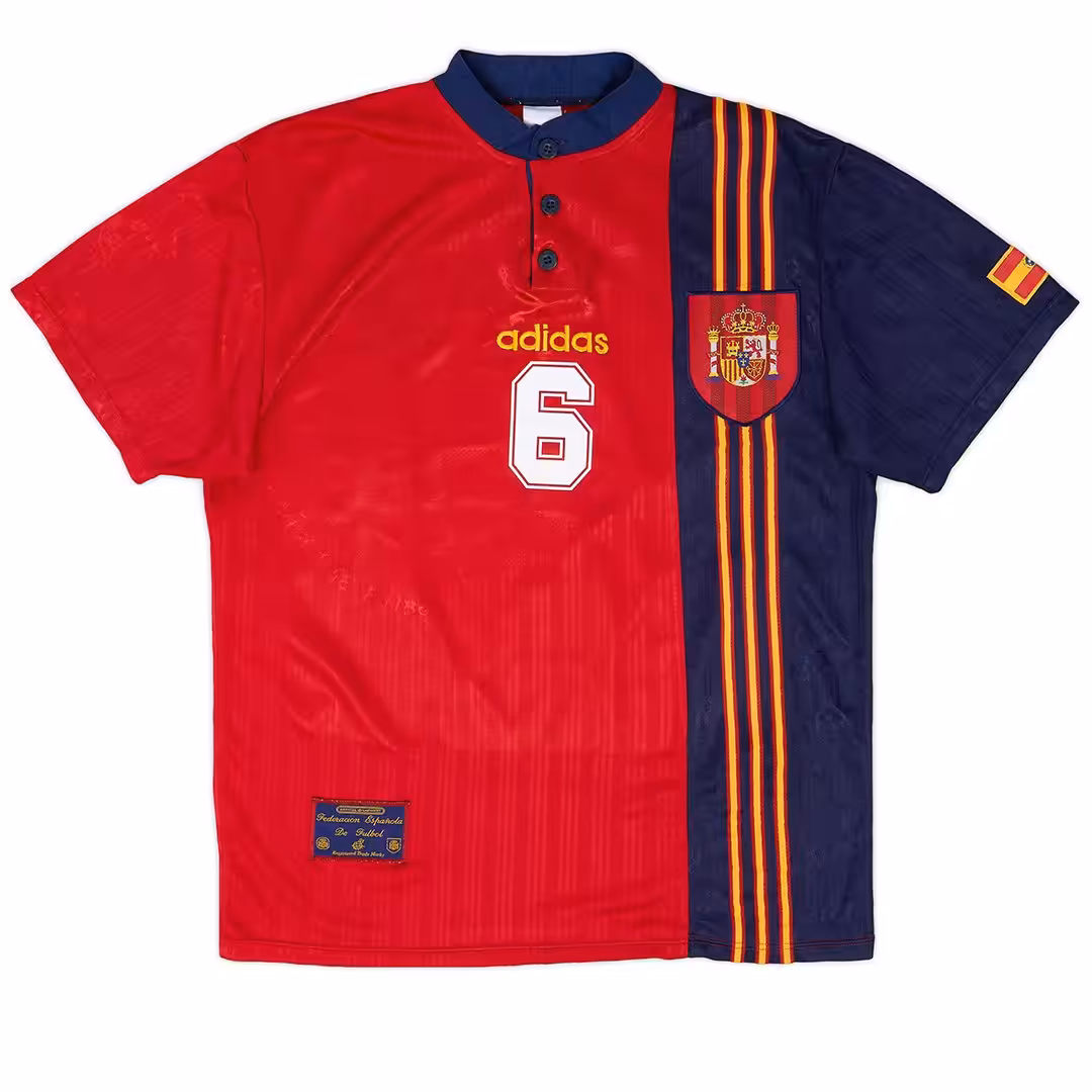 R. HIERRO #6 Retro Spain Home Jersey 1996 - Image 2