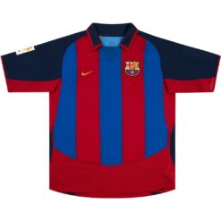 Alternative view of Ronaldinho #10 Retro Barcelona Home Jersey 2003/04