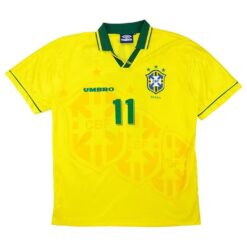 Alternative view of ROMáRIO #11 Brazil Home Retro Jersey World Cup 1994