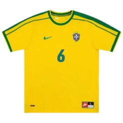 Alternative view of R.CARLOS #6 Retro Brazil Home Jersey World Cup 1998