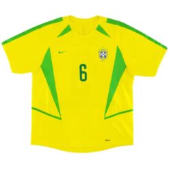 Alternative view of R.CARLOS #6 Retro Brazil Home Jersey World Cup 2002
