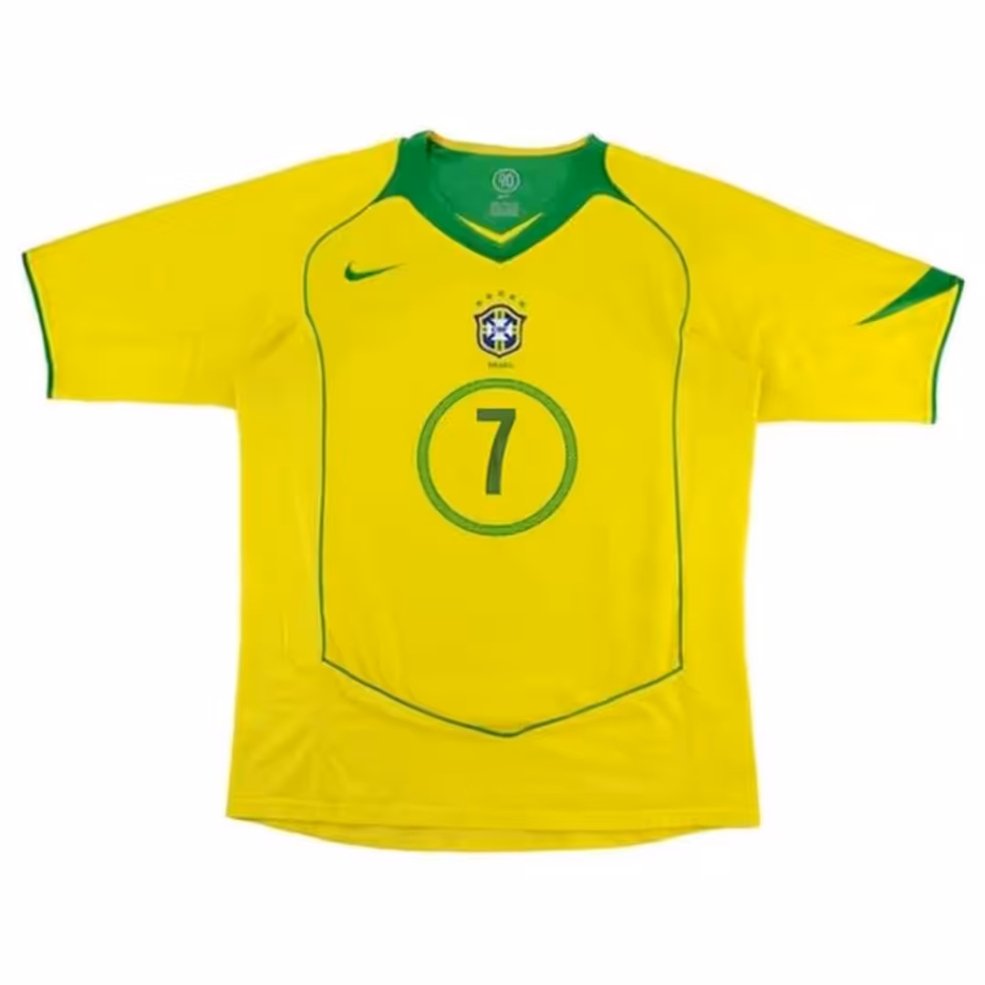 ADRIANO #7 Retro Brazil Home Jersey 2004 - Image 2