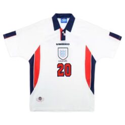 Alternative view of Owen #20 Retro England Home Jersey World Cup 1998