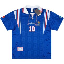 Alternative view of Zidane #10 Retro France Home Jersey Euro Cup 1996