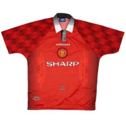 Alternative view of Beckham #10 Retro Manchester United Home Jersey 1996/98