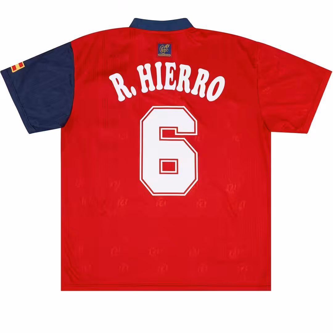 R. HIERRO #6 Retro Spain Home Jersey 1996