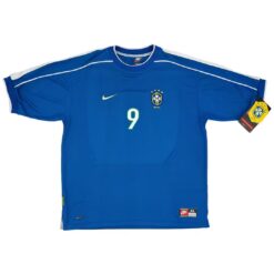 Alternative view of RONALDO #9 Retro Brazil Away Jersey World Cup 1998