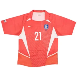 Alternative view of J S PARK #21 Retro South Korea Home Jersey 2002