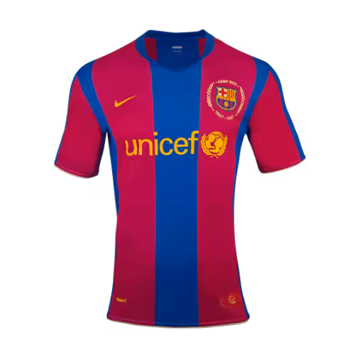 Ronaldinho #10 Retro Barcelona Home Jersey 50-Years Anniversary 2007/08 - Image 3