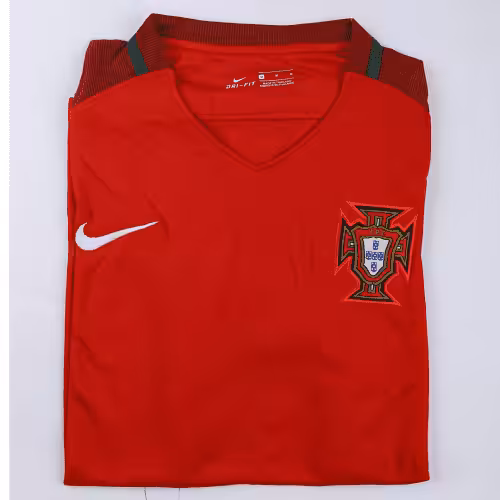 Ronaldo #7 Retro Portugal Home Jersey Euro Cup 2016 - Image 3
