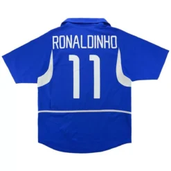 Ronaldinho #11 Retro Brazil Away Jersey World Cup 2002