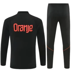 Netherlands 1/4 Zipper Sweat Kit(Top+Pants) Black 2026 | KK Jersey