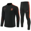 Netherlands 1/4 Zipper Sweat Kit(Top+Pants) Black 2026 | KK Jersey