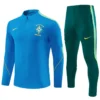 Brazil 1/4 Zipper Sweat Kit(Top+Pants) Lake blue 2026 | KK Jersey