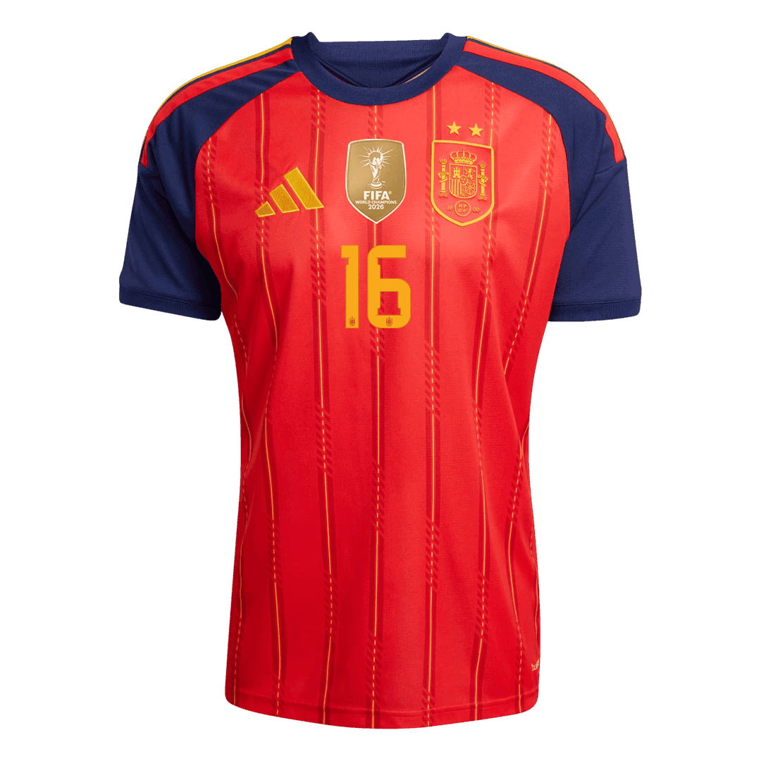 RODRIGO #16 Spain Home Winners 2 Star Jersey 2026 RODRIGO #16 Spain Home Winners 2 Star Jersey 2026 alternate view 2
