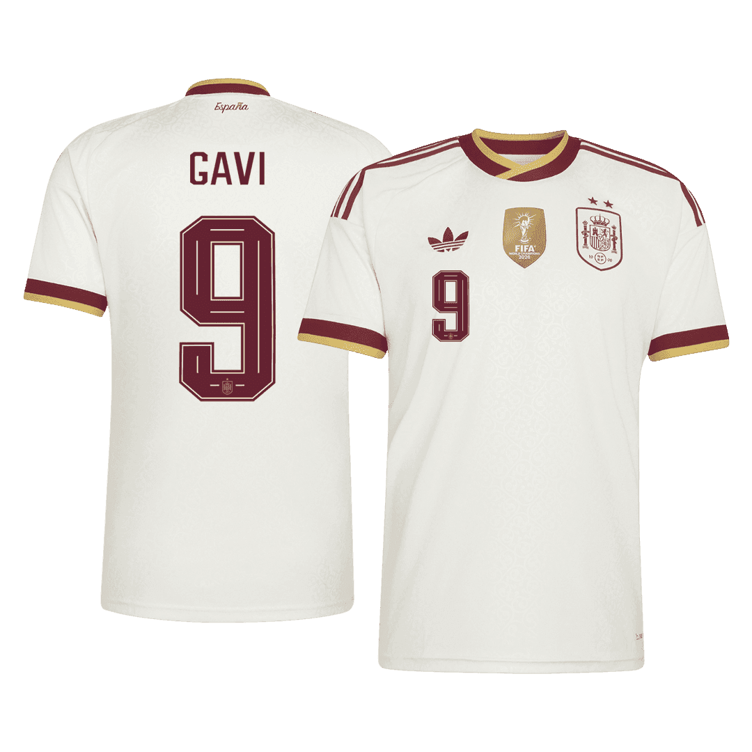 GAVI #9 Spain Away 2 Star Jersey World Cup 2026 GAVI #9 Spain Away 2 Star Jersey World Cup 2026 front view