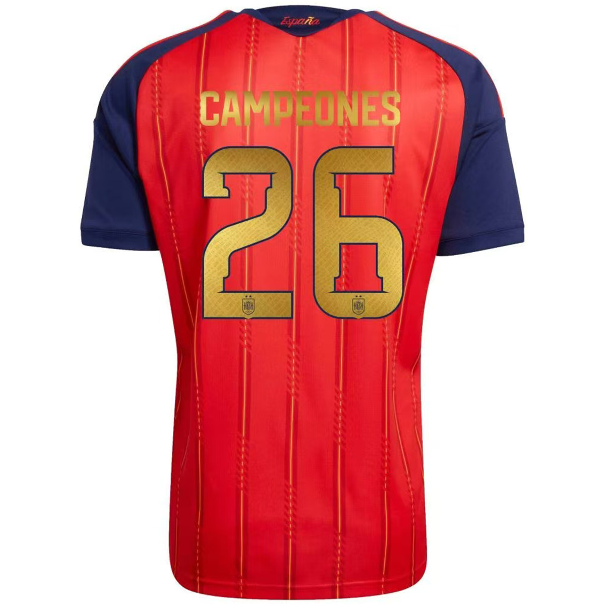 CAMPEONES #26 Spain 2026 World Cup Winners 2 Star Home Jersey CAMPEONES #26 Spain 2026 World Cup Winners 2 Star Home Jersey