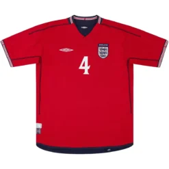 Alternative view of Gerrard #4 Retro England Away Jersey World Cup 2002
