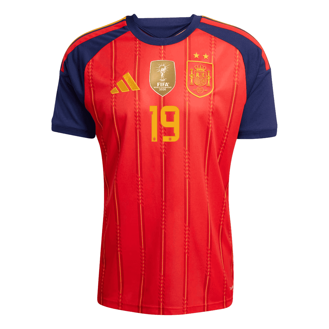 LAMINE YAMAL #19 Spain Home Winners 2 Star Jersey 2026 LAMINE YAMAL #19 Spain Home Winners 2 Star Jersey 2026 alternate view 1