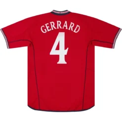 Gerrard #4 Retro England Away Jersey World Cup 2002