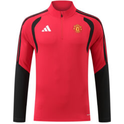 Kids Manchester United 1/4 Zipper Sweat Kit(Top+Pants) Red 2026/27